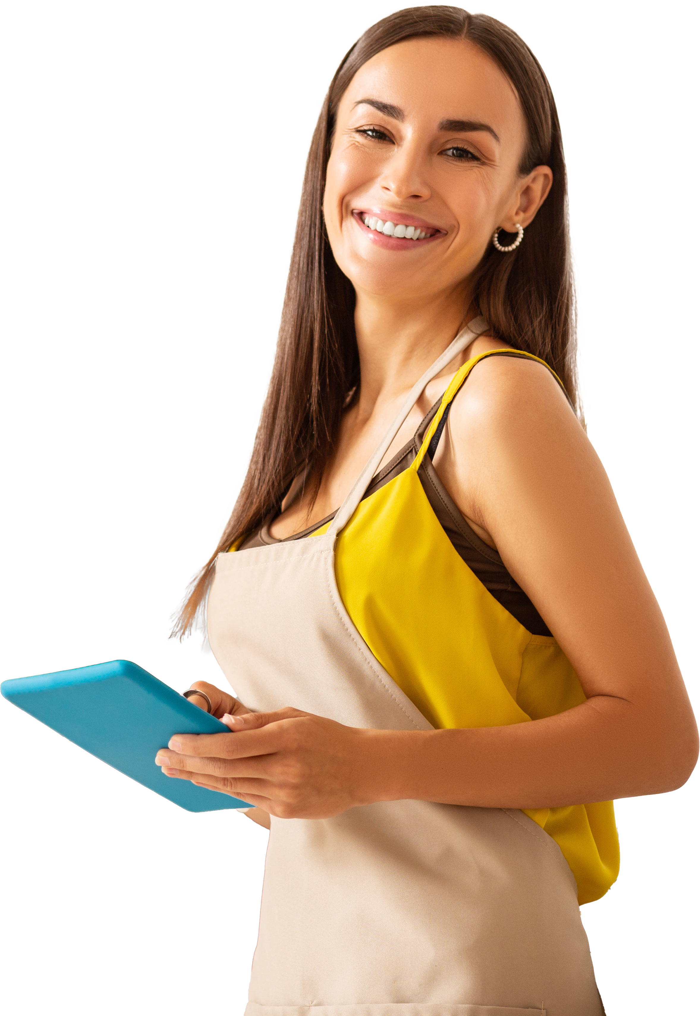 Woman holding tablet